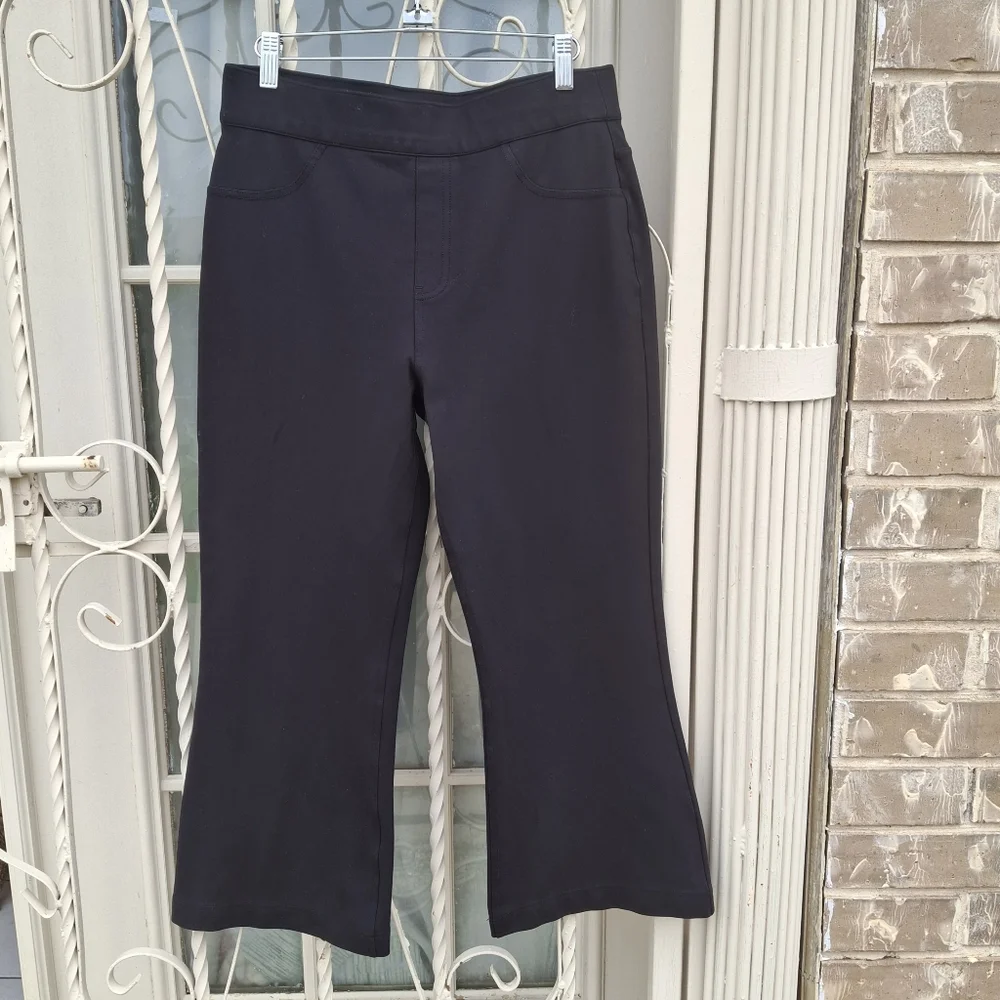 SPANX The Perfect Cropped Flare Black Ponte Pants 20260R   Women Size Large - Picture 4 of 16